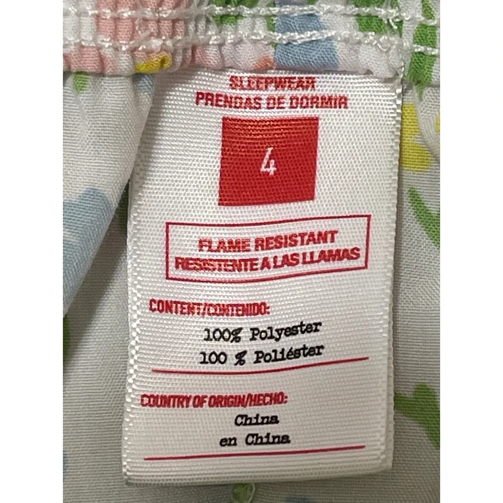 Floral Boho CottageCore Casual Girls Pajamas Sleepwear Short Sleeve Pants Size 4
